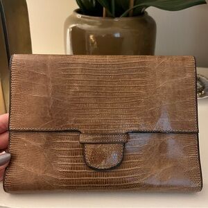 Vintage Jean Krieger Argentine Alligator Leather Envelope Clutch